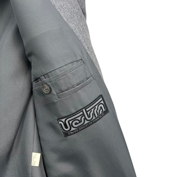 VESTRA Paris Blazer Suit Gray Pinstripe 2 Button Double Vent Men Size 44R - Picture 4 of 6